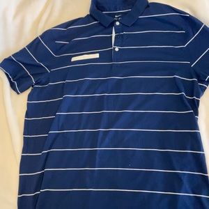 Nike striped dri-fit athletic polo